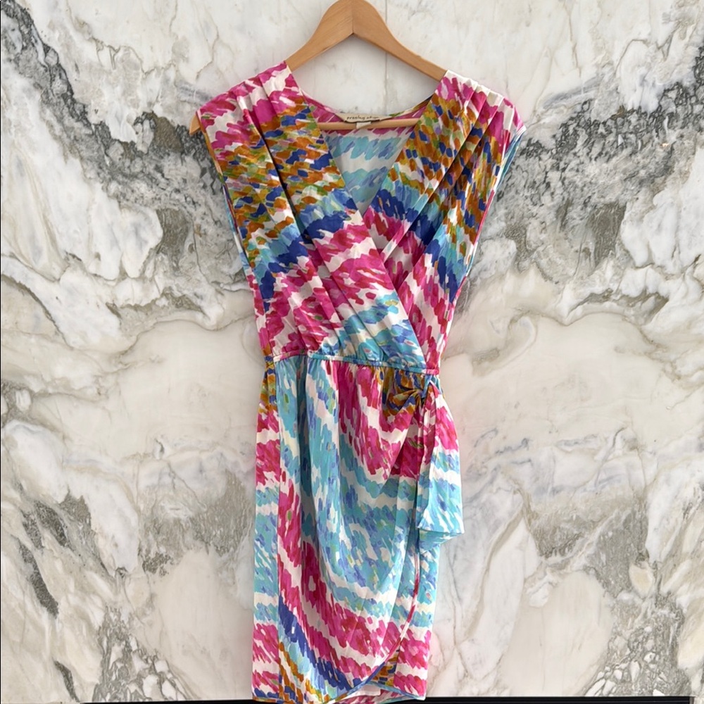 Presley Skye Silk Multicolor Abstract Dress